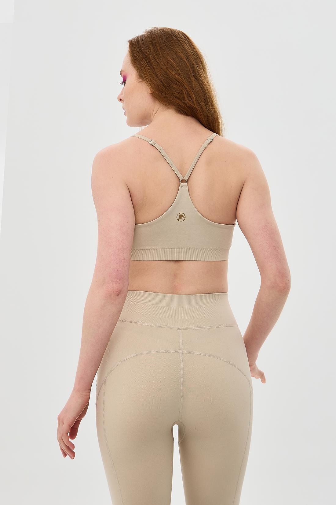 Aozora Sport Aktif Spor Tayt ve Bra Takım Bej