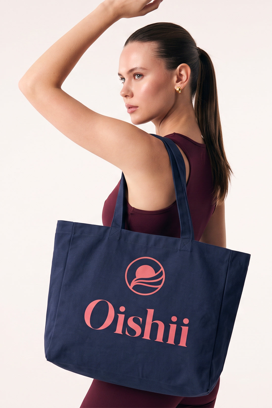 Oishii Active Logo Baskılı Tote Çanta - Lacivert