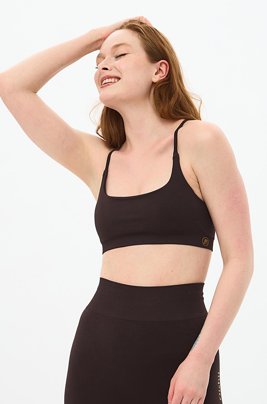 Oishii Aozora Sport Aktif Spor Ayar Askılı Bra Kahve