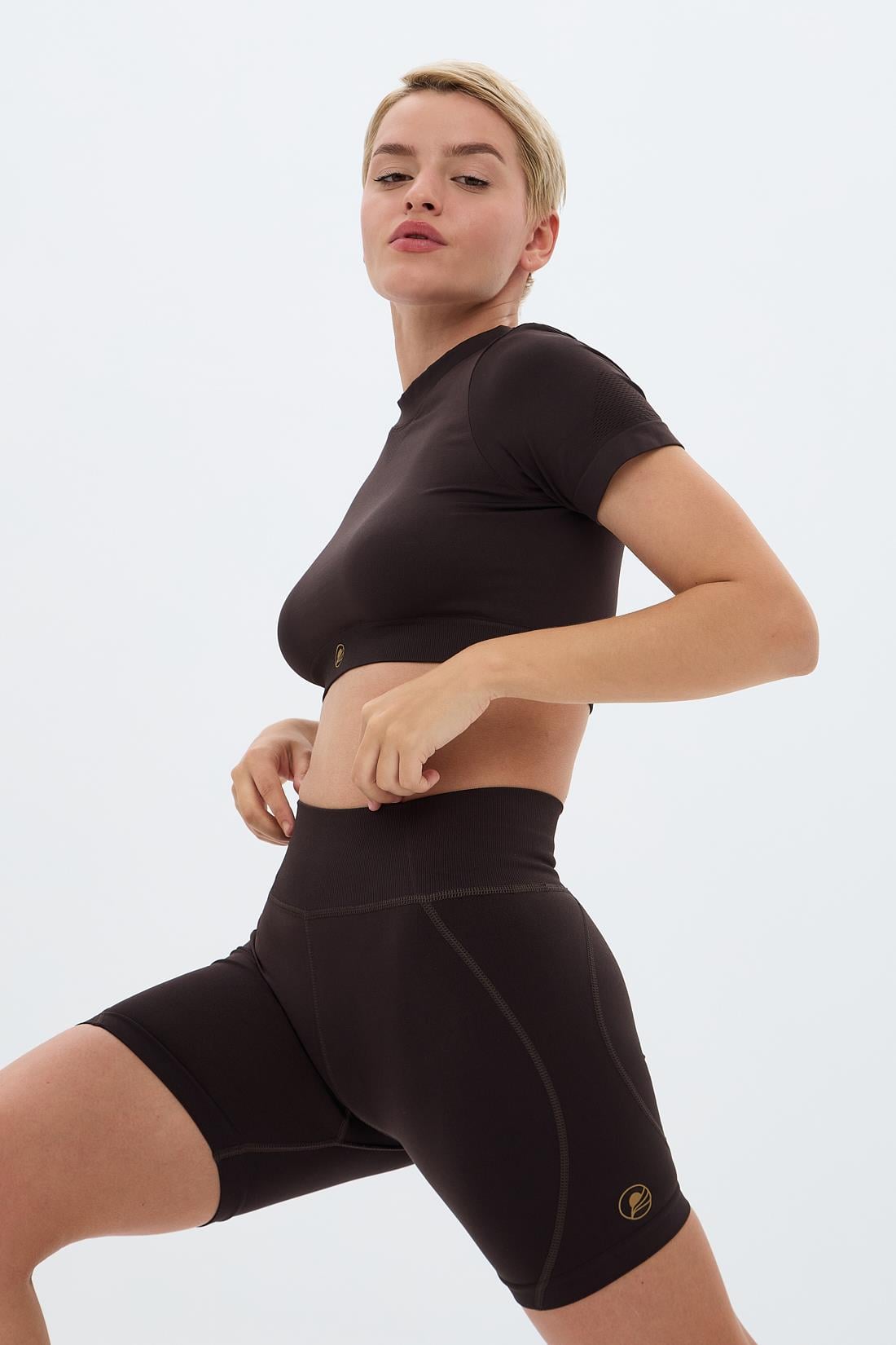 Oishii Aozora Sport Aktif Spor Mini Şort Kahve