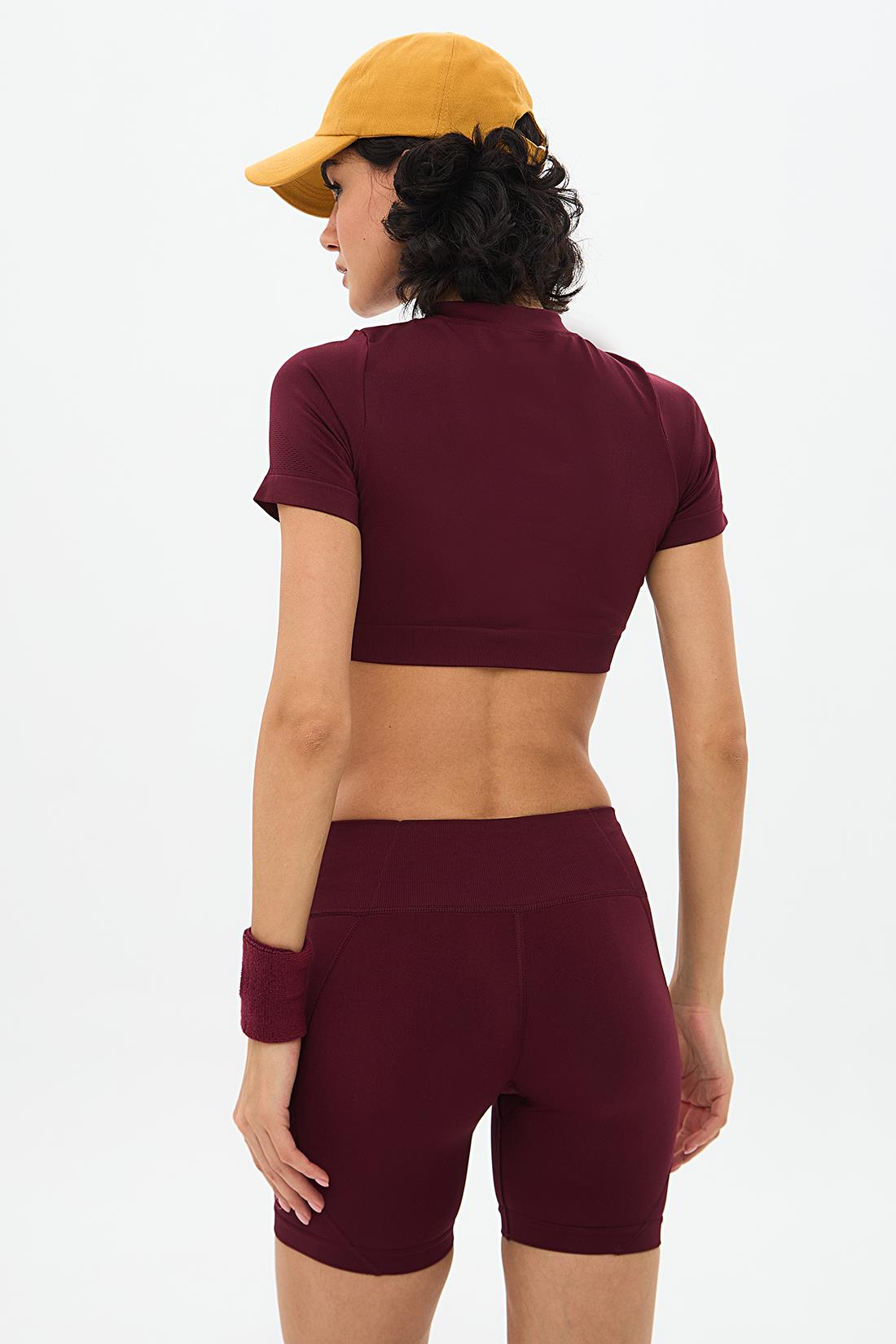 Oishii Kumo Kısa Crop Top Bordo