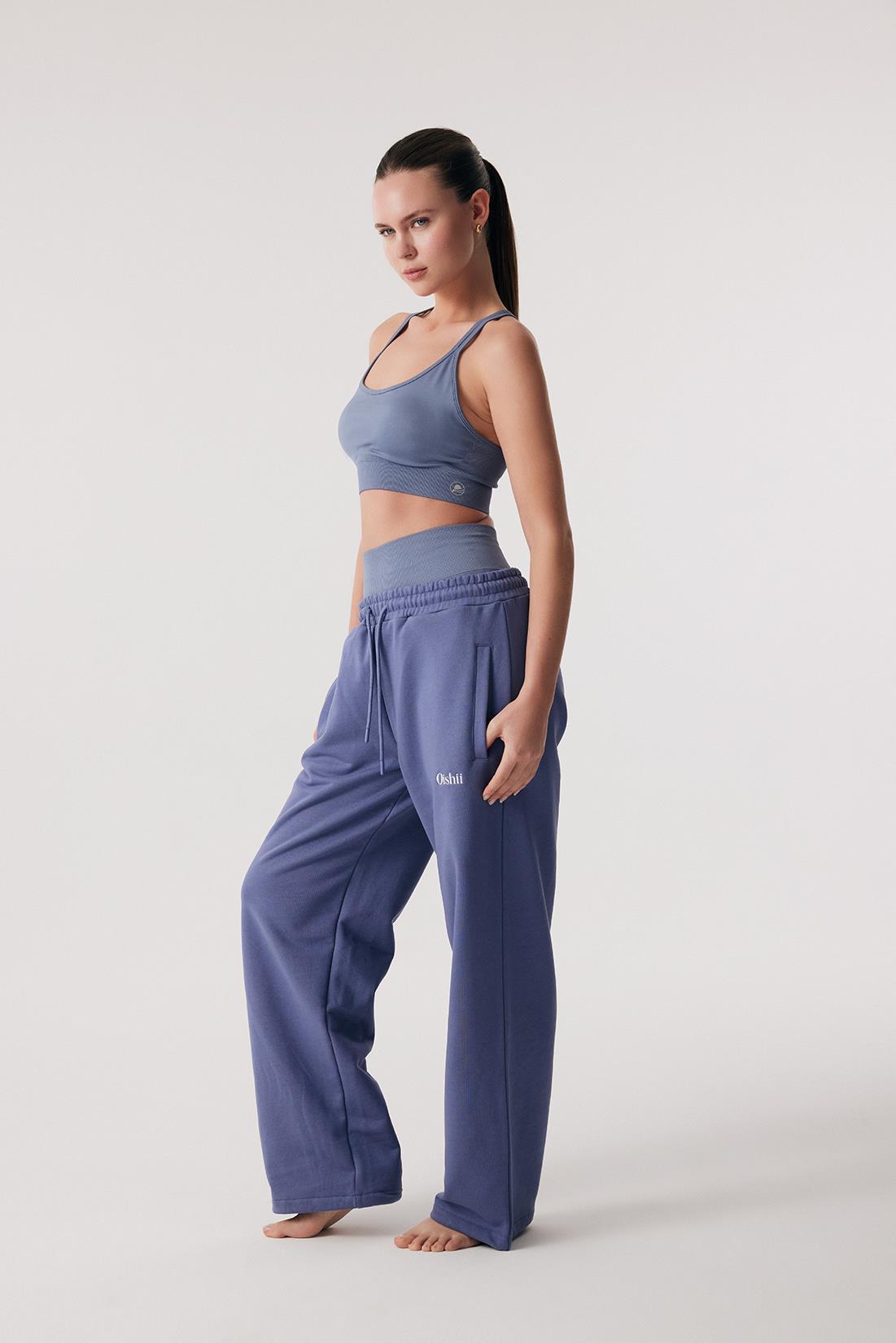 Oishii Rei Loungewear Wide Leg Eşofman Indıgo