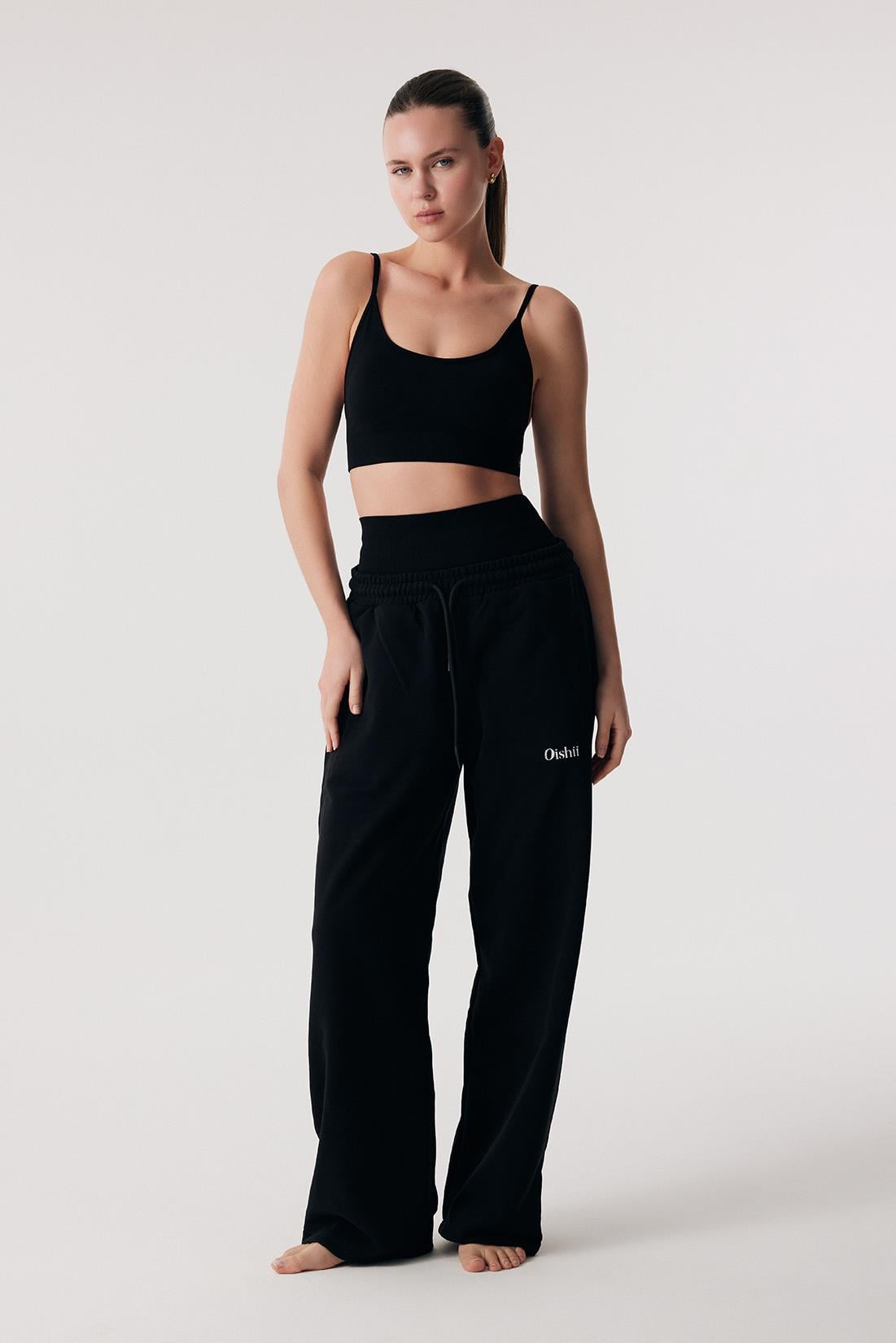 Oishii Rei Loungewear Wide Leg Eşofman Siyah