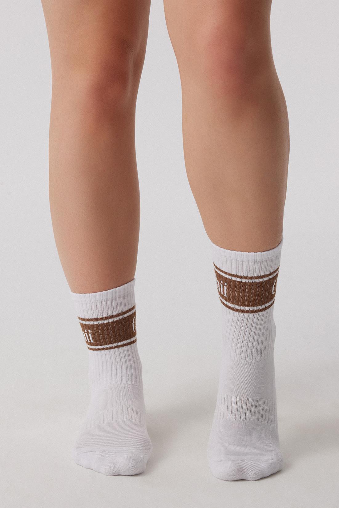Oishii Rei Spor Soket Çorap Mocha Desen