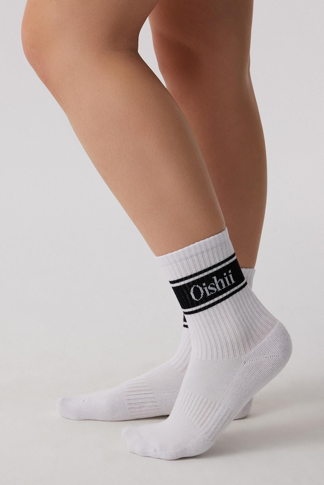Oishii Rei Spor Soket Çorap Siyah Desen