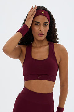 Oishii Sakura Çift Kat Spor Bra Bordo